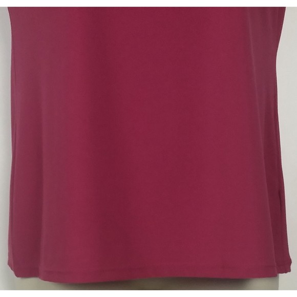 Elementz Womens Shirt Small S Rosette Floral Short Sleeve Dark Pink Stretch Euc - Picture 4 of 8